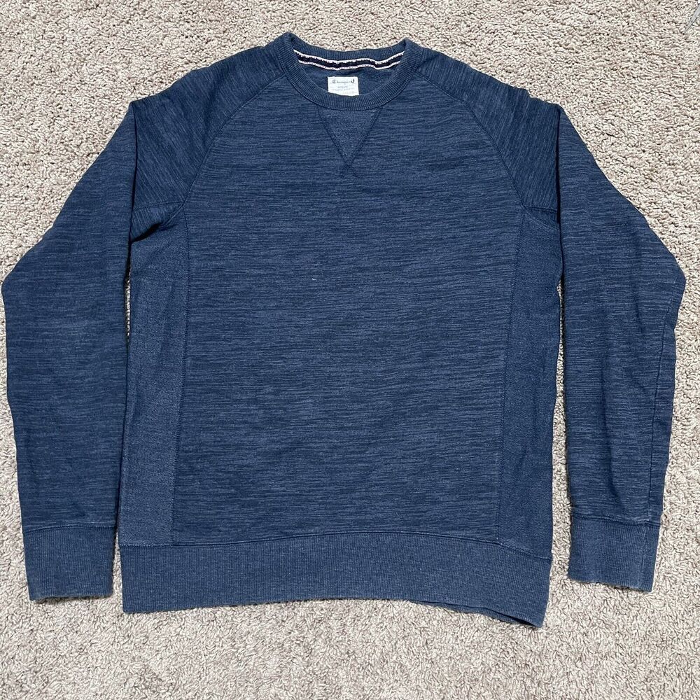 Champion Sweatshirt Medium Mens Navy Blue Space Dye Crewneck Authentic Apparel